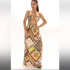 Mojave Desert Maxi Dress-Brown/Combo